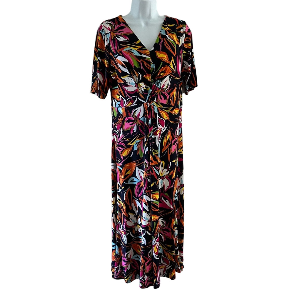 Colourful Print Dress by MSK Medium M